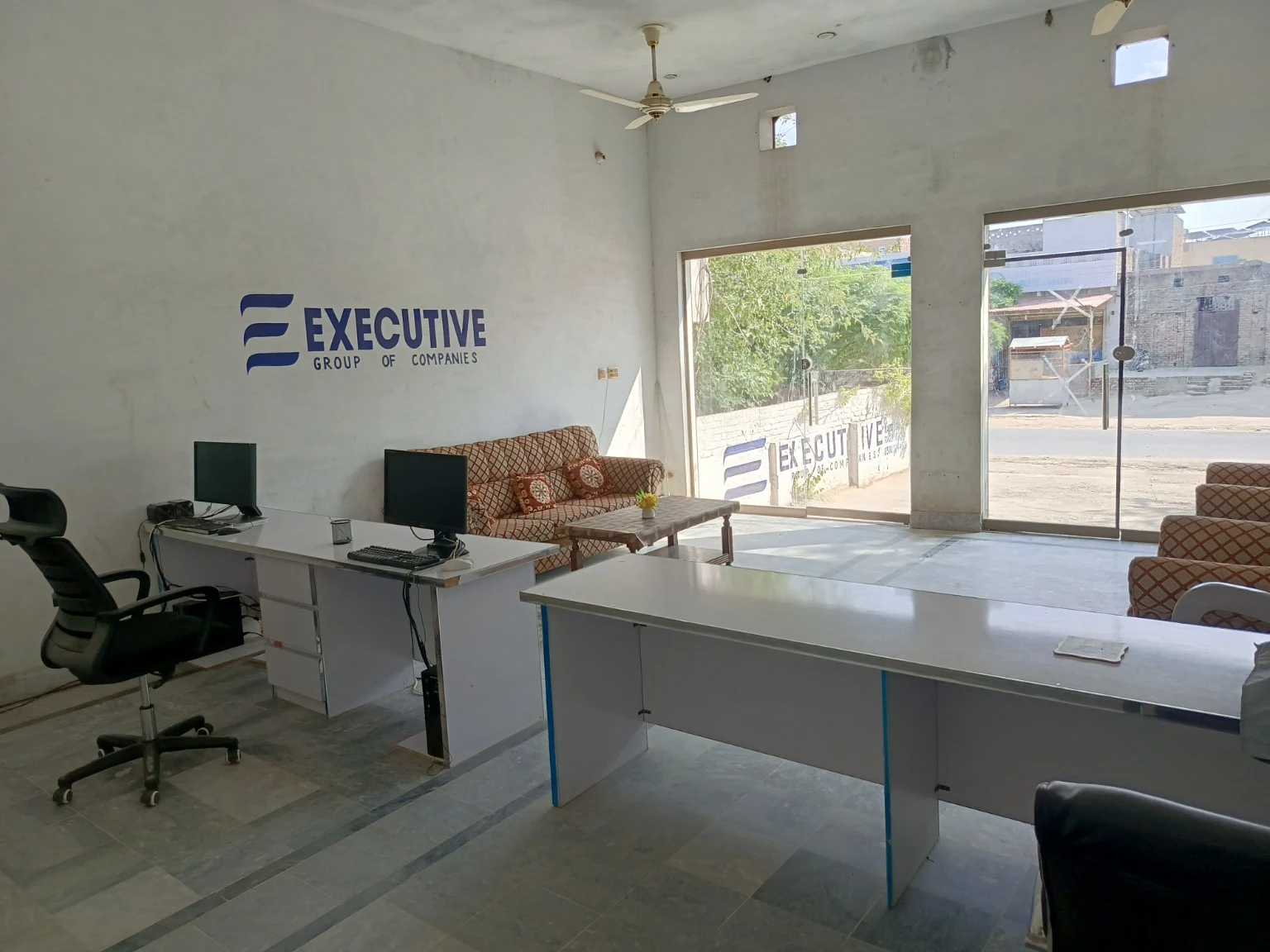 Workstations and seating inside the Executive Group office